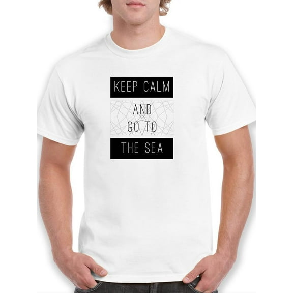 Monochrome Slogan Calm T-Shirt Men -Image by Shutterstock, Male 3X-Large