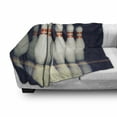 thumbnail image 3 of Bowling Party Soft Flannel Fleece Blanket, Classical Pins on Alley Competition Pursuit Leisure Time Theme Print, Cozy Plush for Indoor and Outdoor Use, 60" x 80", Dark Blue White Red, by Ambesonne, 3 of 6