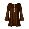 thumbnail image 4 of ESIGTZO Women's Tops Summer Printed Women's Top With 3/4 Sleeves Blouse Tops Women's Blouse Short Sleeve T Shirt V Neck T Shirt Women Elegant Ladies Tee Shirt Flowy Tunic Blouses, 4 of 5