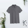thumbnail image 7 of kpoplk Men's Short Sleeve Polo Shirt Knitted Polo Sweater Button Slim Fit Golf Polo T Shirt Grey,L, 7 of 7