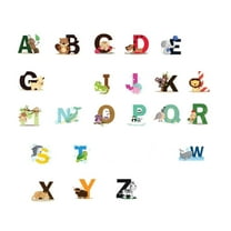 (Clearance) BNNG Colourful Animal Alphabet ABC Kids Wall Stickers Wall Decals Peel and Stick Removable Wall Stickers for Kids Nursery Bedroom Living Room décor 3PCS