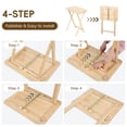 thumbnail image 6 of Mohsoe 4-Piece Foldable TV Tray Tables, Pine Wood Construction, Space-Saving, Sturdy X-Shaped Base, Versatile Side Tables for Home & Outdoor, 6 of 9