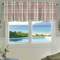 thumbnail image 3 of Buffalo Plaid Farmhouse Short Window Curtain Valances, Farmhouse Red Green Beige Check Gingham Rod Pocket Kitchen Valances for Living Room Bedroom Bathroom Cafe 54" x 18", 3 of 8