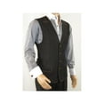 thumbnail image 2 of Men Denim Suit Royal Diamond 3 Piece vested Wide Leg Pleated Pants Den2 black, 2 of 12