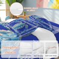 thumbnail image 2 of Queen 4 Piece Bedding Set Ocean Turtle Starfish Coral Soft Breathable Duvet Cover and Pillowcase, White Striped on Blue Duvet Cover Set Bed Sheets for Bedroom Dormitory Guest Room, 2 of 9