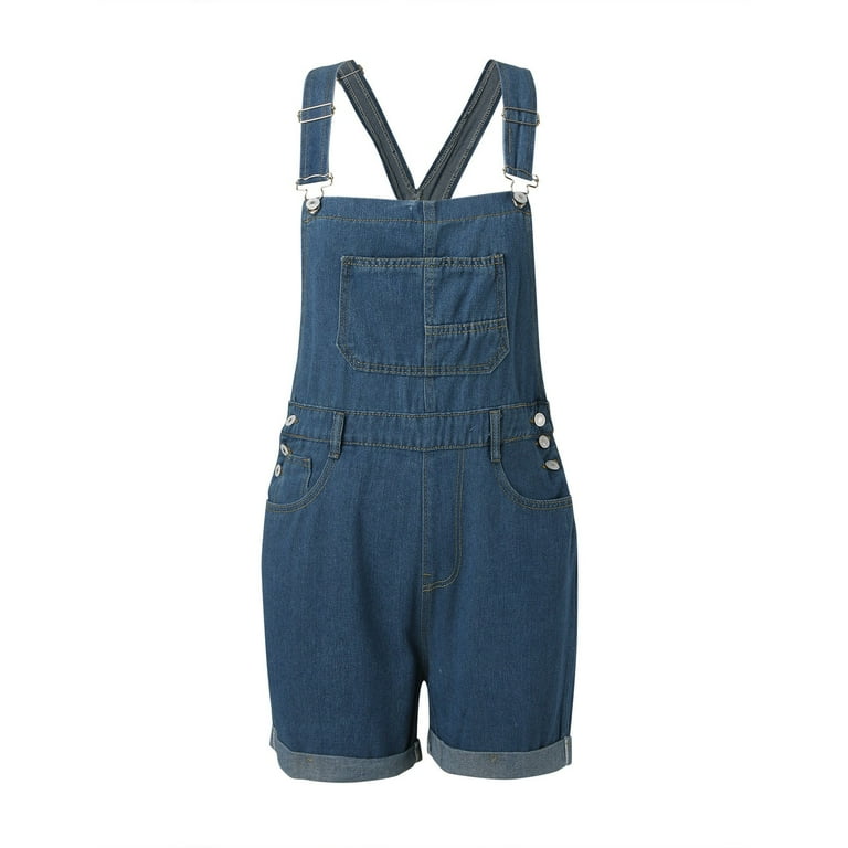 Women s Casual Stretch Adjustable Denim Bib Overalls Jeans Short Pants Jumpsuits Skin Tight Jumpsuit Walmart