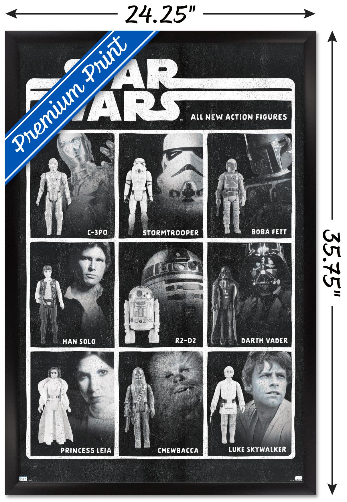 Star Wars: Saga - Action Figures Wall Poster, 22.375" x 34", Framed