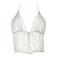 thumbnail image 2 of Cadena de cuerpo de borlas de plata Hugo Bikini verano playa, 2 of 9