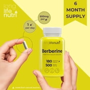 Berberine 500mg HCL Extract – from Berberis Aristata Vulgaris, 180 Vegetarian Capsules, Digestive Supplement for Overall Well-Being, 6-Month Supply, Non-GMO,1000mg per Serving, GMP Certified, USA