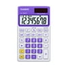 Casio SL300VC-PL 8-Digit Calculator, Protective Plastic Wallet Style Case, Purple