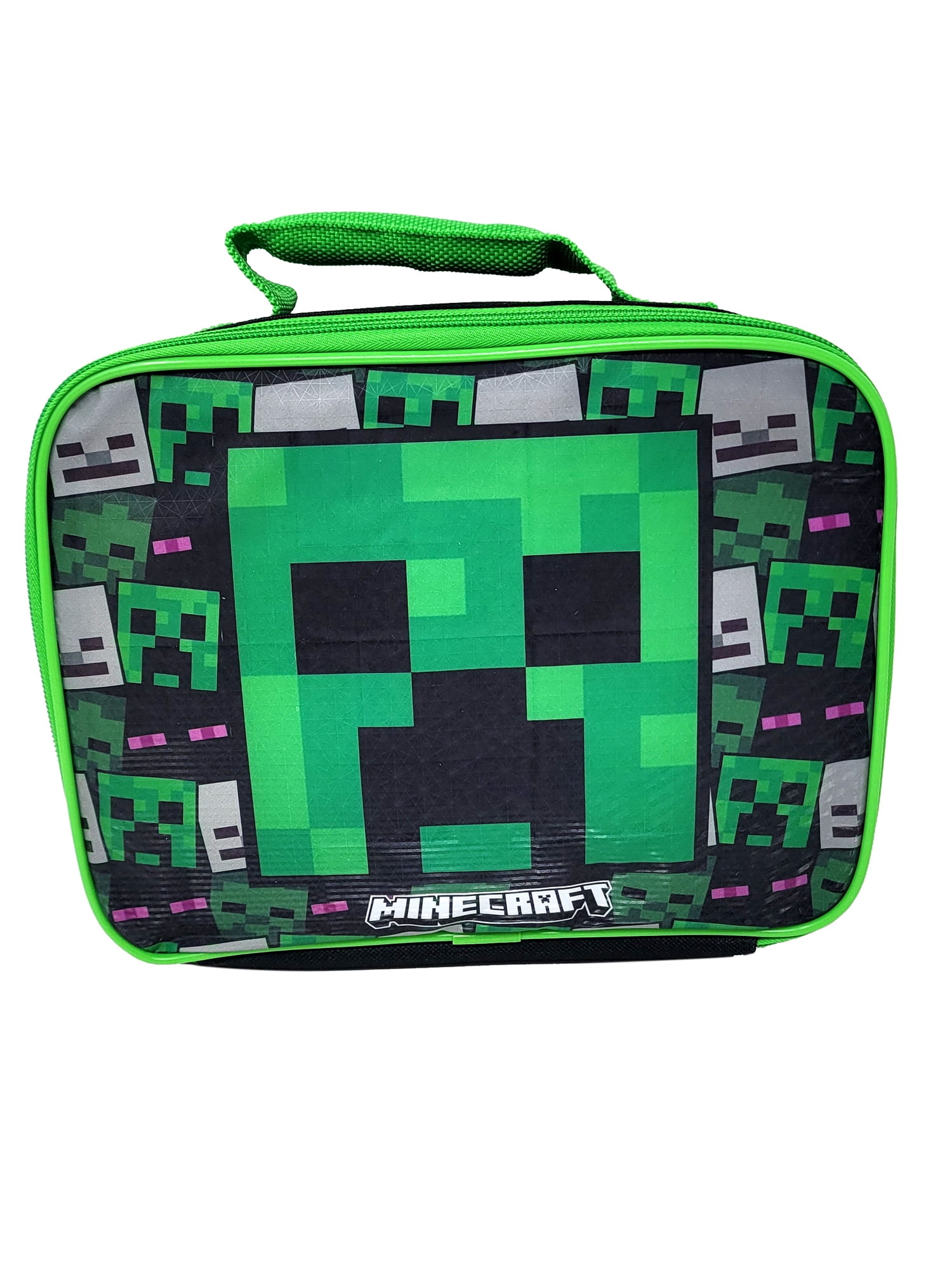 Minecraft Insulated Lunch Bag Skeleton Creeper Zombie Mob Gaming