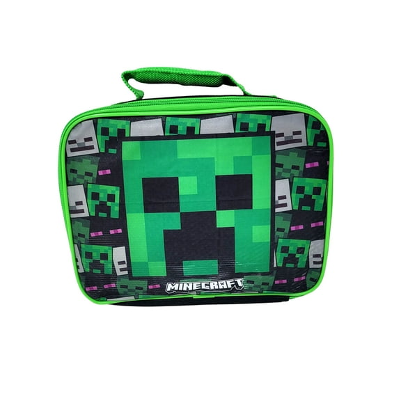 Minecraft Insulated Lunch Bag Skeleton Creeper Zombie Mob Gaming