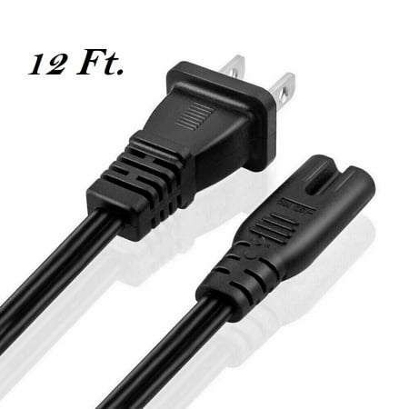 Extra Long AC Wall Power Cord for Led LCD TV Vizio Samsung 6 12 Feet 2 Prong (12 ft)