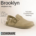 thumbnail image 6 of Cushionaire Women's Brooklyn Genuine Suede Clogs - Adjustable Slingback Clog Sandal with Buckle, Memory Foam Cushioning, Wide Widths Available, 6 of 25