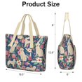 thumbnail image 3 of Tote Bag for Women - Golden Retriever Dog and Flower Shoulder Bag - Large Utility Work Duffle Bag with Zipper Handbag for Travel, Work, Sprots, 3 of 5