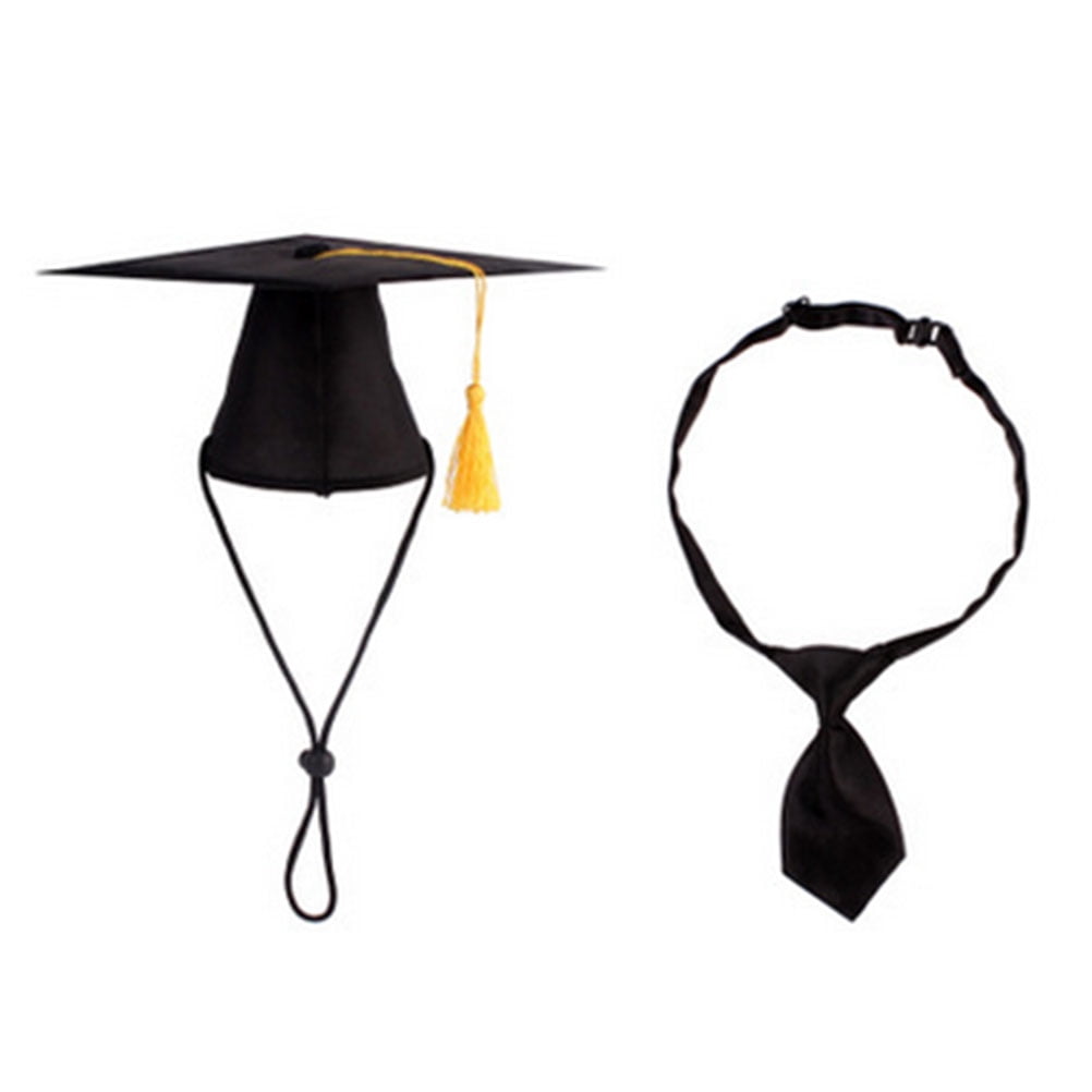 PAMINGONO 2Pcs Black Pet Dr Cap and Tie Suit Soft Breathable Material for Festive Occasions