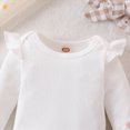 thumbnail image 5 of masbird Infant Newborn Baby Girl Clothes Fall Winter Outfits Ruffled Long Sleeve Romper Pants Set Headband Toddler Clothing 3Pcs,White,0-3 M, 5 of 9