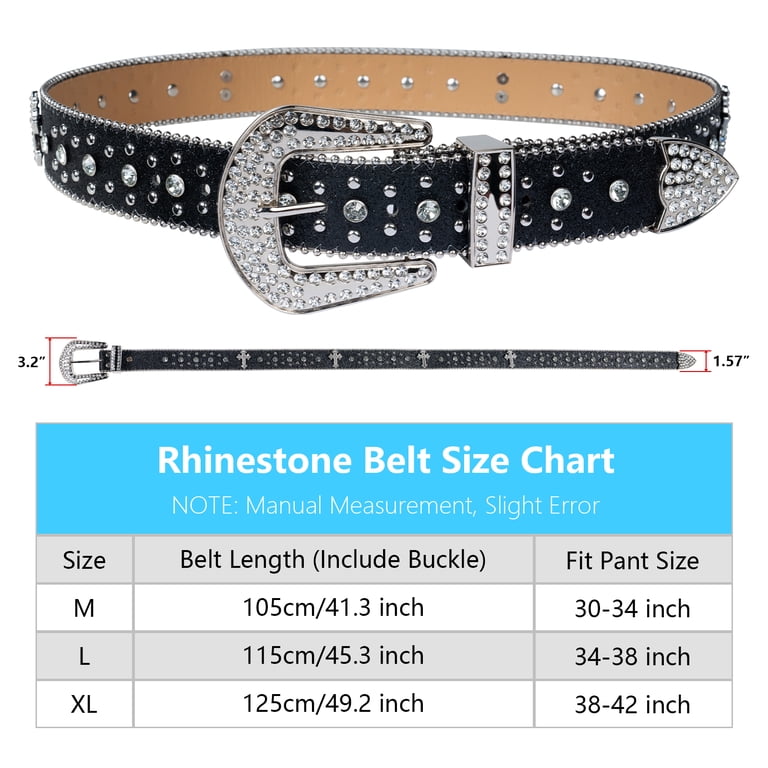RHINESTONE BELT size M L Dream Apparel Rhinestone Belt for Men and Women, Western  main image 3