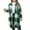 Green-plaid jackets for women trendy, variant on Brnmxoke Womens Plus Size Flannel Plaid Shacket Shirts Long Sleeve Lounge Lapel Boyfriend Button Down Tartan Long Jacket Coats with Pockets