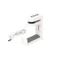 thumbnail image 1 of sweethay Soporte para auriculares Gancho para colgar Juego de ABS Soporte de almacenamiento para exhibición de auriculares Debajo del Cables de audio/vídeo Blanco/4 salidas USB, 1 of 6