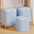 thumbnail image 5 of Bxaolu 100L Extra Large Blanket Storage Bags Breathable Clothes Storage Containers for Comforter Bedding Pillow Sheet Sweater, Reinforced Handles (Blue, 1PACK), 5 of 8