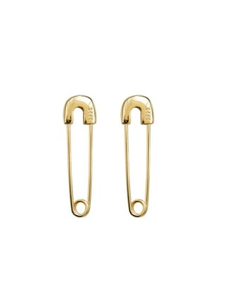 BenevolenceLA - Safety Pin Earrings 04 Gold Safety Pin with Zircon