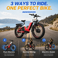 thumbnail image 3 of Seemoon 4OOOW Dual Motor Fat Tire Electric Dirt Bike 52V 20Ah Removable Battery 38 MH 160Nm 26 x 4 inch Long Range Hydraulic Brakes for Adults, 3 of 9