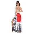 thumbnail image 3 of FORMRS Womens Long Sarong Beach Wrap Semi-Sheer Bikini Skirt Bathing Swimsuit Cover Up, Black Streets, 3 of 7