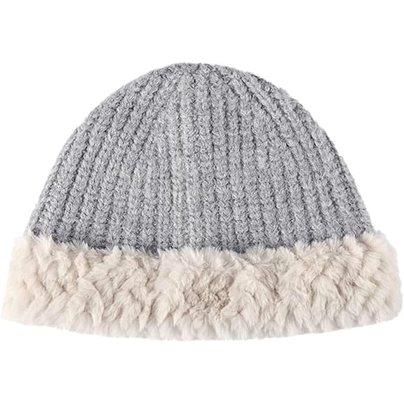 CoCopeaunt Women Knit Bucket Hat Trendy Fluffy Winter Cozy Thick Plush Lining Girls Students Domed Fisherman Cap