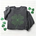 thumbnail image 5 of St. Patrick's Day Sweatshirt for Women Crewneck Long Sleeve Filigree Detailed Shamrock Graphic Ribbed Cuffs Soft Fleece Relaxed Fit Festive Pullover, 5 of 6