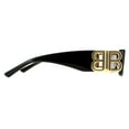 thumbnail image 4 of Balenciaga BB 0096S Plastic Womens Rectangle Sunglasses Black/Gold 51mm Adult, 4 of 4