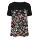 thumbnail image 3 of Tops Cortos para las Mujeres Impreso Cuello Redondo con Detalle de Malla de Encaje, Sexy Slim Fit Tops de Malla para las Mujeres, 3 of 5