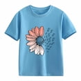 thumbnail image 4 of XIMIN T-Shirts Filles Graphiques Tournesol Manches Courtes Col Rond Coton Coupe Ample Décontractée Été, 4 of 5