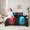 Red Blue 02, variant on Feelyou Neon Lightning Twin Bedding Sets 7pcs, Green Blue Honeycomb Bedding Comforter Set