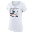 thumbnail image 2 of Women's G-III 4Her by Carl Banks White Detroit Tigers Super-Slim Fit Lightweight Collage Team Graphic Crew Neck T-Shirt, 2 of 5
