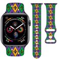 thumbnail image 1 of Bacdoilq Mardi Gras Correa De Reloj Máscaras De Mascarada Decoraciones De Fiesta Correa De Reloj Inteligente Navideña Compatible Con Reloj 38 Mm 40 Mm 41 Mm Correa De Silicona Suave Reemplazo Para La, 1 of 4
