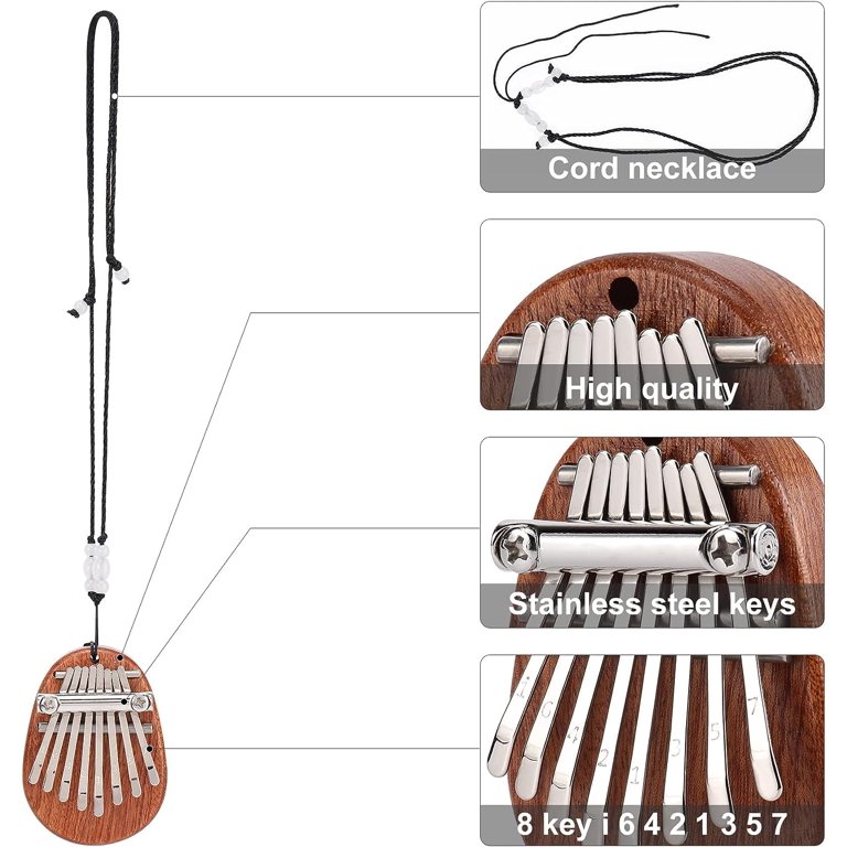 MIAODAM Kalimba Thumb Piano Mini Kalimba 8 Keys Thumb Piano, Mini Thumb  Piano, Portable Wood Finger Piano, Marimba Musical Kalimba Instrument for  Kids