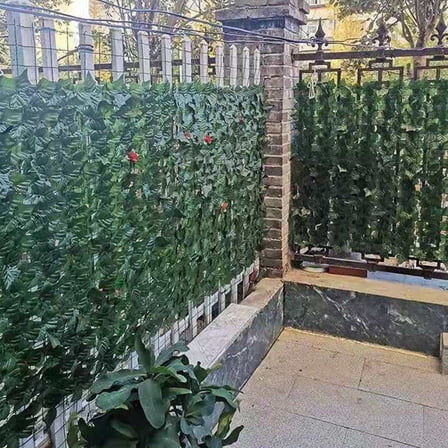 HAKIDZEL 1Pack Artificial Plant Fence Adornment For Garden Privacy