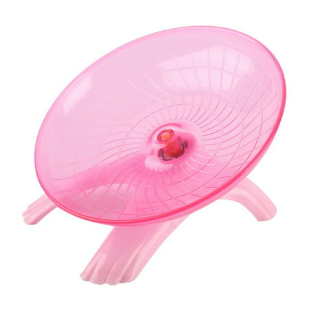ZEDWELL 18cm Diameter Hamster Mouse Plastic Running Disc Flying Saucer Pet Exercise Sport Jogging Wheel Exercise Wheel, Pink - Durable Plastic Running & Spinning Wheel For Gerbils, Squirrels &