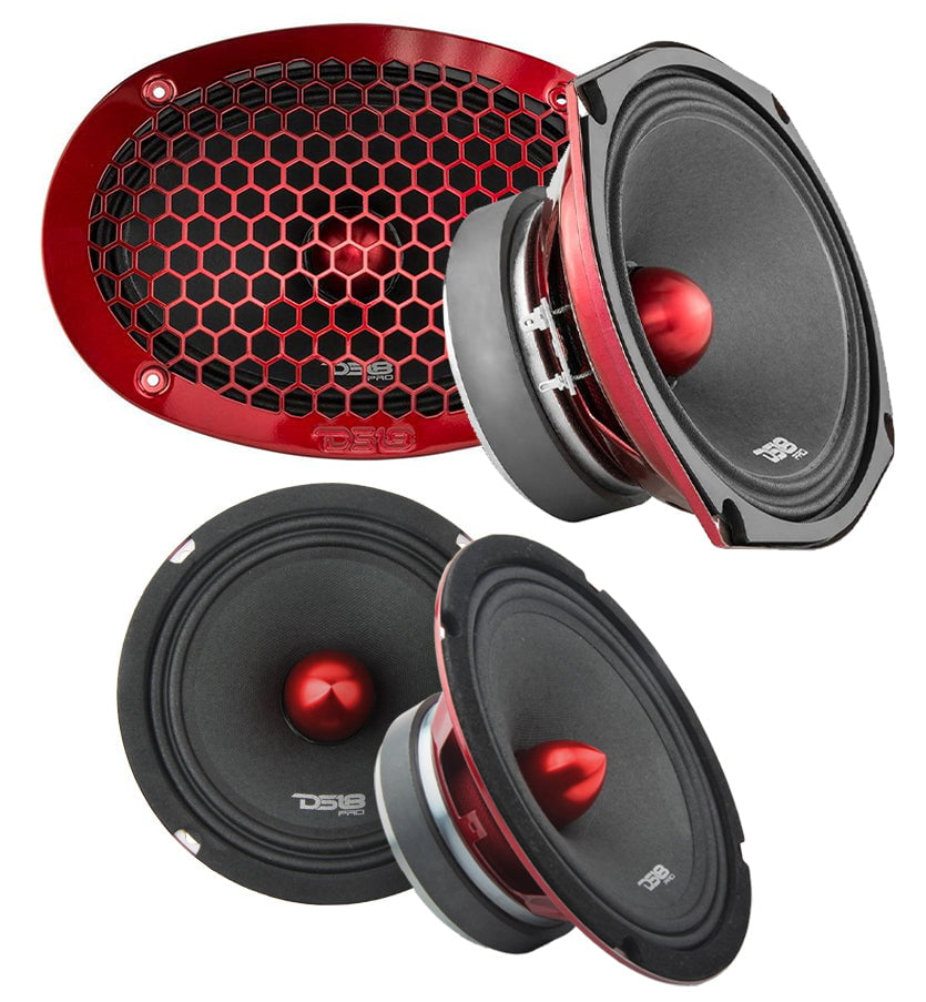 4 x DS18 PRO-Z69 6 X 9 2 way mid range loud speaker with built in tweeter 2200W 