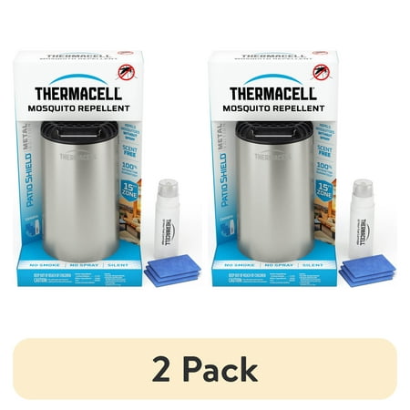 (2 pack) Thermacell Metal Camp Edition Mosquito Repellent with 12-Hour Refill + Fuel Cartridge
