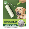 thumbnail image 3 of Leo 6.3-Inch-Wide Lint Roller Super Sticky Surface Ergo Handle Ideal for Pet Hair Removal Includes 8-Inch Handle 1 Roll of 90 Sheets 2 Refill Rolls 90 Sheets Each Total 270 Sheets 1 Roller + 2 Refills, 3 of 8