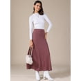 thumbnail image 3 of DARING DIVA Women's Foldable High Waist Flowy Flare Maxi Skirts S Burgundy, 3 of 6
