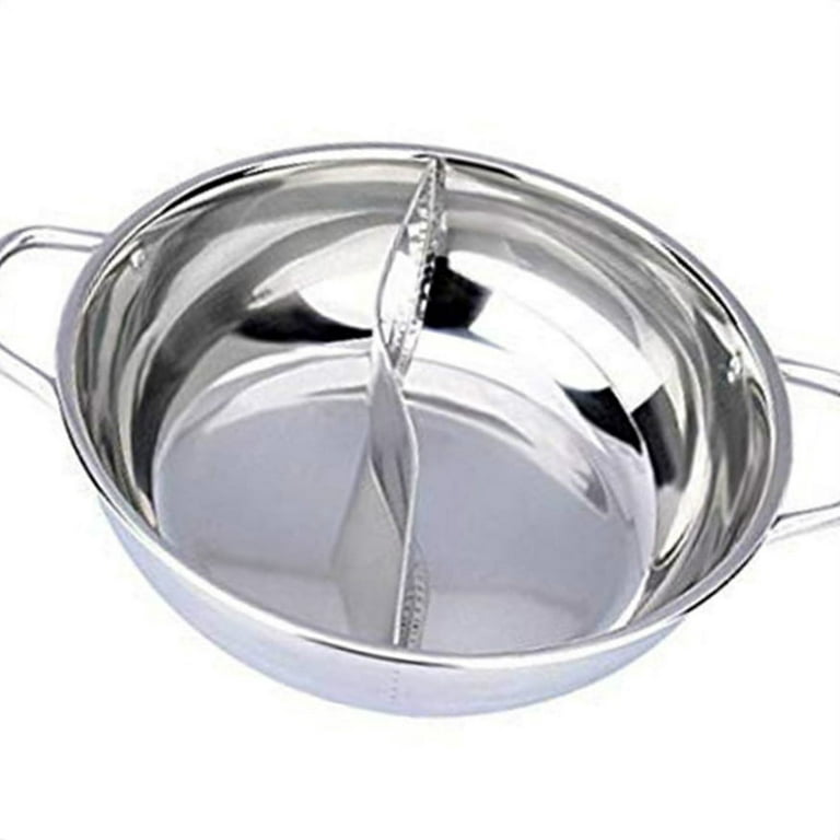 304 Stainless Steel Chinese Hot Pot Fondue Nonstick Frying Pan With Glass  Cover Hotpot Cooking Divided Pot Kitchen Accessories
