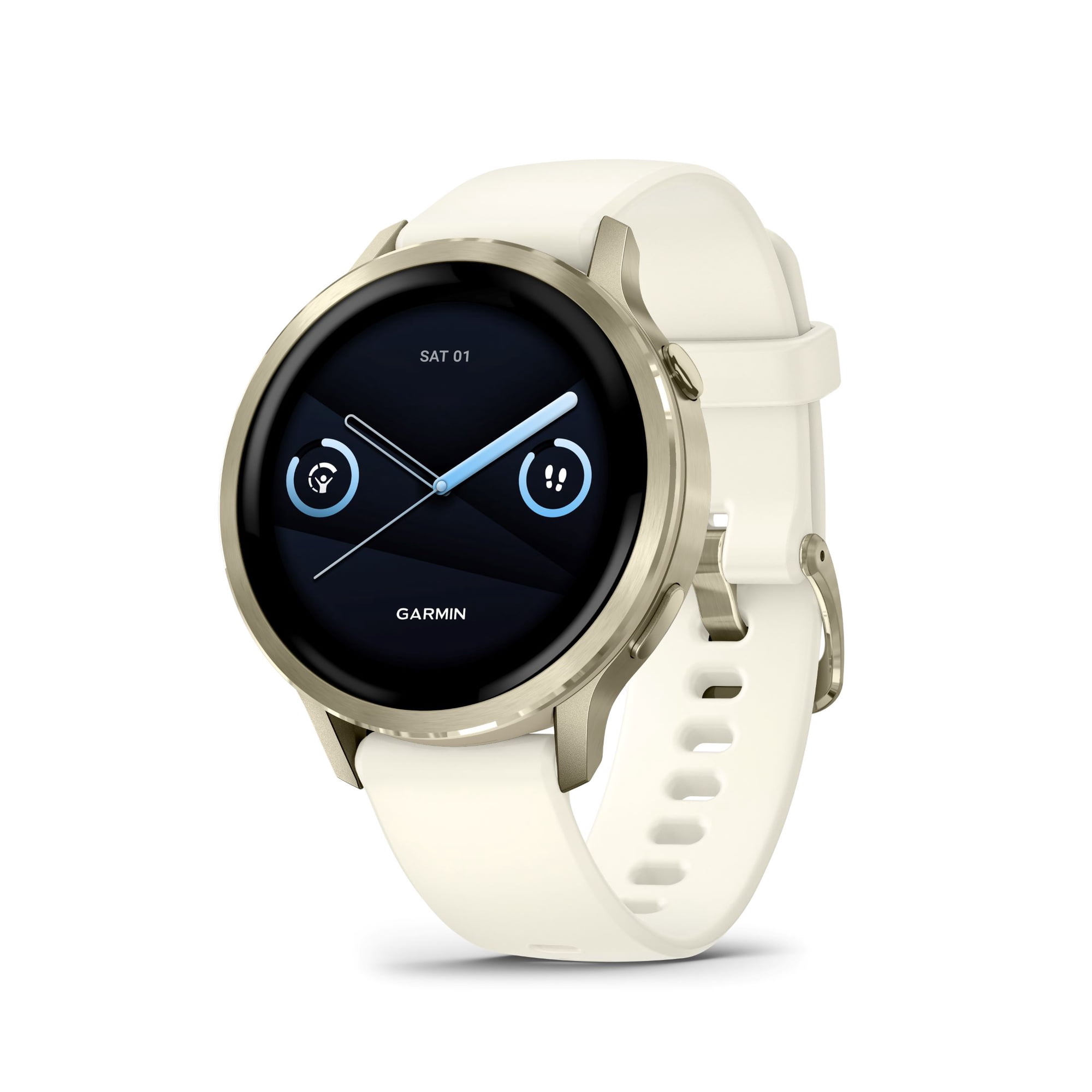 Garmin Venu 4®, 41mm, Advanced Health and Fitness GPS Smartwatch, Bright and Colorful Display, Built-In Flashlight, 10 Days of Battery Life, Lunar Gold with Bone Silicone Band