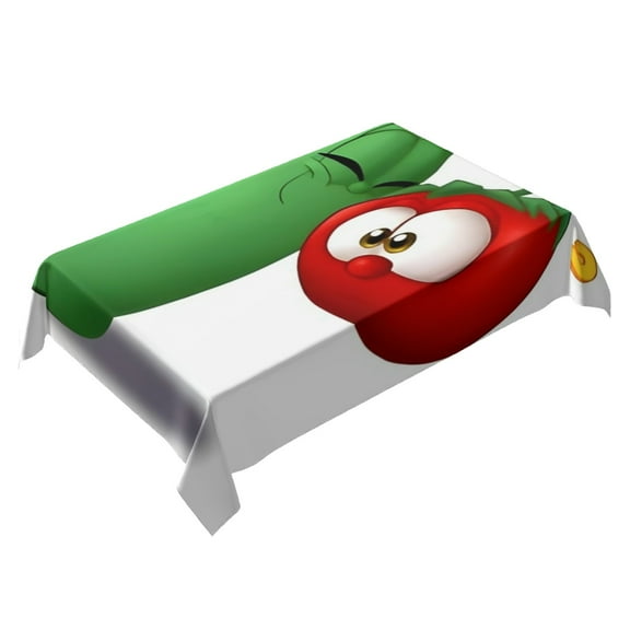 Veggietales Birthday Party Themed Square Tablecloth 54 * 72 Inches Durable Stylish