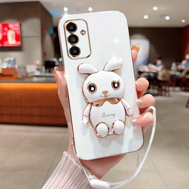 Cute Phone Case, You Will Receive Many Compliments. This Rabbit Foldable Stand Phone Case Is Suitable For Samsung Galaxy A14/A13/A12/A11/A10S/A10/A7(2018)/4G/5G, Suitable For Women And Girls, Christma
