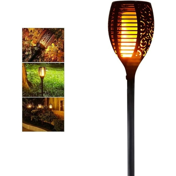 Solar Battery LED Flame Lamp Waterproof Romantic Flicker Effect Torch Light