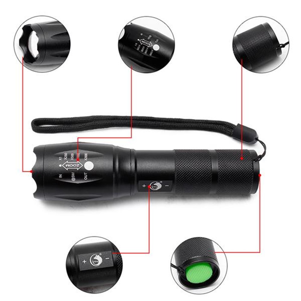 LED Tactical Flashlight, Super Bright Flash Light, High Lumen, Adjustable Beam, Water-resistant, Gear & Accessories for Hiking, Camping, Survival, Emergency