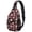 Christmas Snowflake Plaid Pattern, variant on Christmas Reindeer Knit Strip Pattern Sling Backpack, Unisex Hiking Chest Pack with Side Mesh Pockets, Breathable Padded Back Gift Ideas for Hiking Cycling Walking